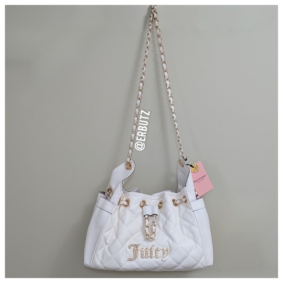 Juicy Couture Handbags - Juicy Couture Angel Fashion Icon Bucket Bag with Chain and Rhinestone Detail 💎